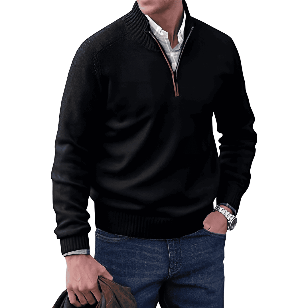 JAMES | CASHMERE QUARTER ZIP SWEATER