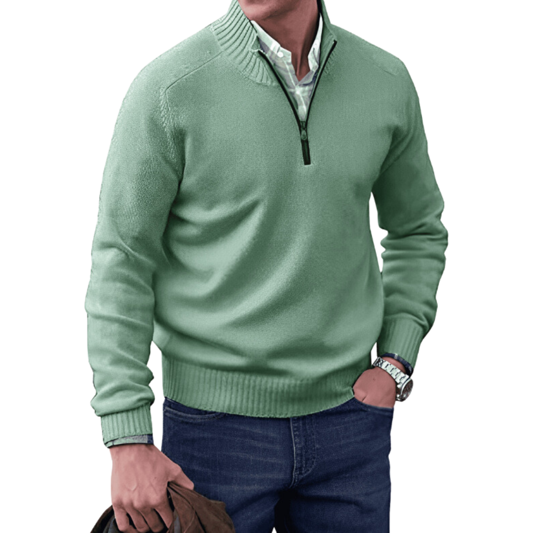 JAMES | CASHMERE QUARTER ZIP SWEATER