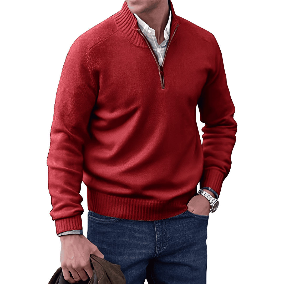 JAMES | CASHMERE QUARTER ZIP SWEATER