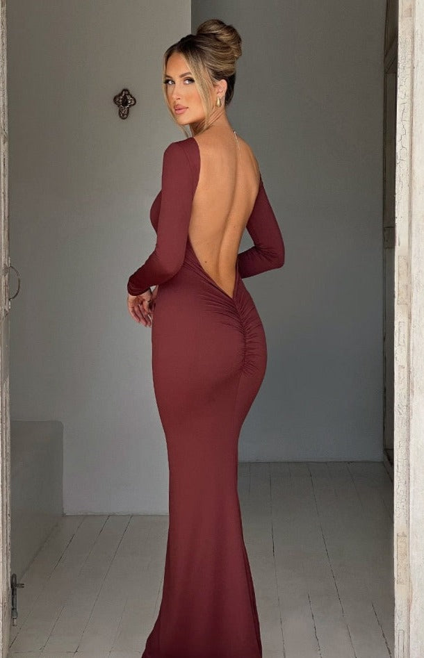 MIA | PLUNGE BACK MAXI DRESS