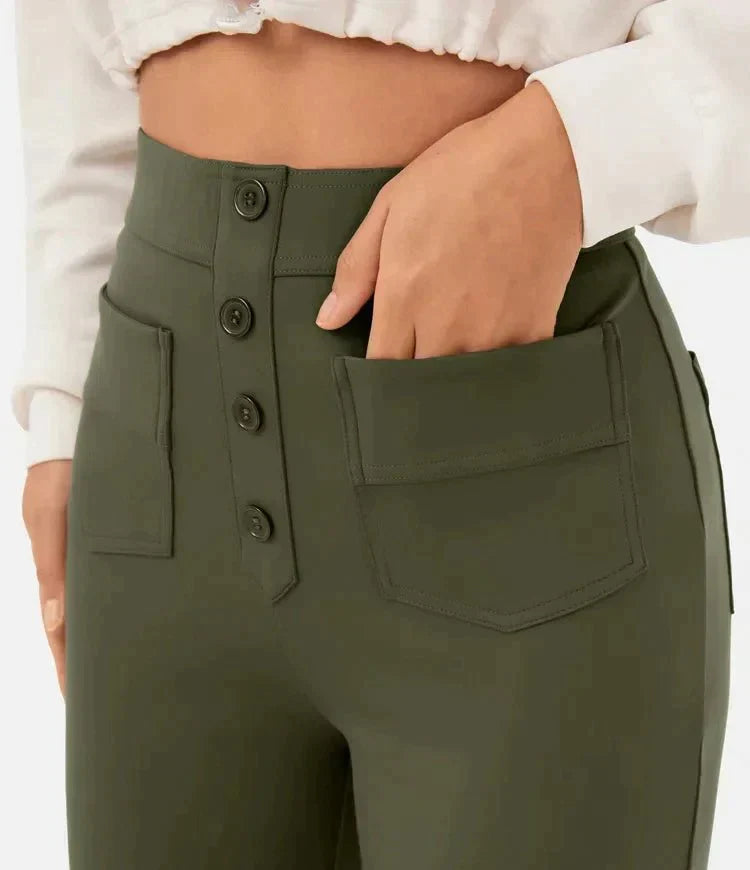 ISLA | HIGH-WAISTED ELASTIC CASUAL PANTS